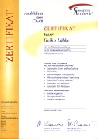 Zertifikat Ausbildung zum Coach Heiko Lübbe