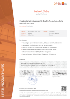 Record of Archivements 'Chatbots leicht gemacht - Große Sprachmodelle einfach nutzen' für Heiko Lübbe