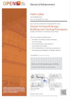 Record of Archivements 'Human-Centered Design 3. Building and Testing Prototypes' for Heiko Lübbe